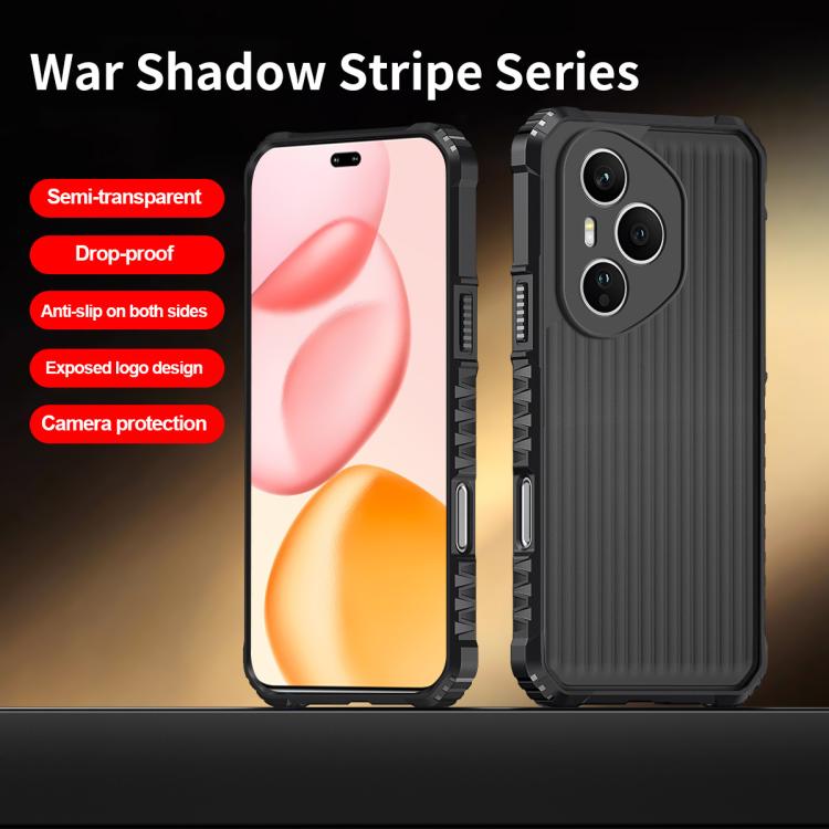 For Honor 400 Pro Global 160.8mm War Shadow Stripe Series Airbag Frosted Shockproof Phone Case