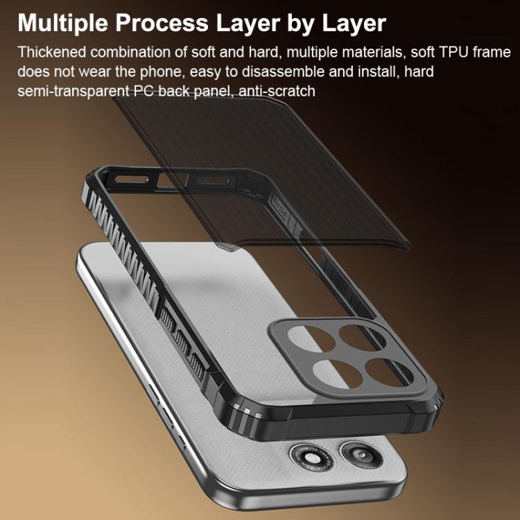 For Motorola Edge 60 Pro War Shadow Stripe Series Airbag Frosted Shockproof Phone Case