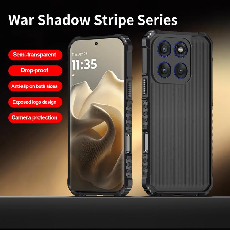 For Motorola Edge 60 Pro War Shadow Stripe Series Airbag Frosted Shockproof Phone Case