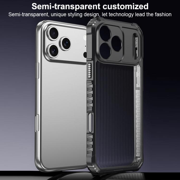 For iPhone 17 Pro War Shadow Stripe Series Airbag Frosted Shockproof Phone Case