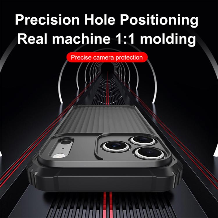 For iPhone 17 Pro War Shadow Stripe Series Airbag Frosted Shockproof Phone Case
