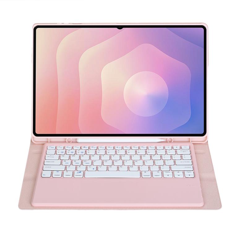 For Samsung Galaxy Tab S11 Ultra Candy Color TPU Bluetooth Keyboard Leather Tablet Case with Pen Holder