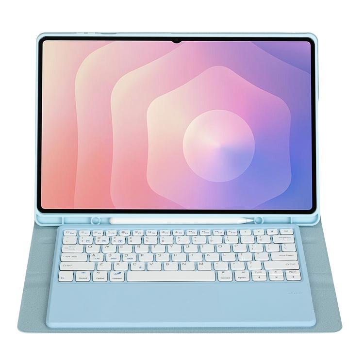 For Samsung Galaxy Tab S11 Ultra Candy Color TPU Bluetooth Keyboard Leather Tablet Case with Pen Holder