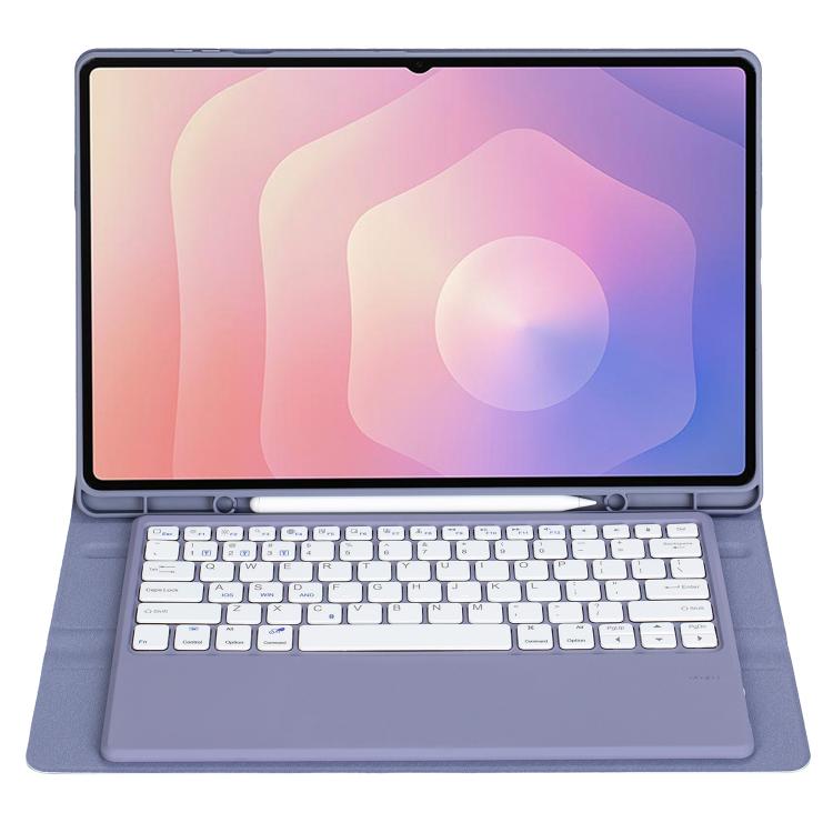For Samsung Galaxy Tab S11 Ultra Candy Color TPU Bluetooth Keyboard Leather Tablet Case with Pen Holder