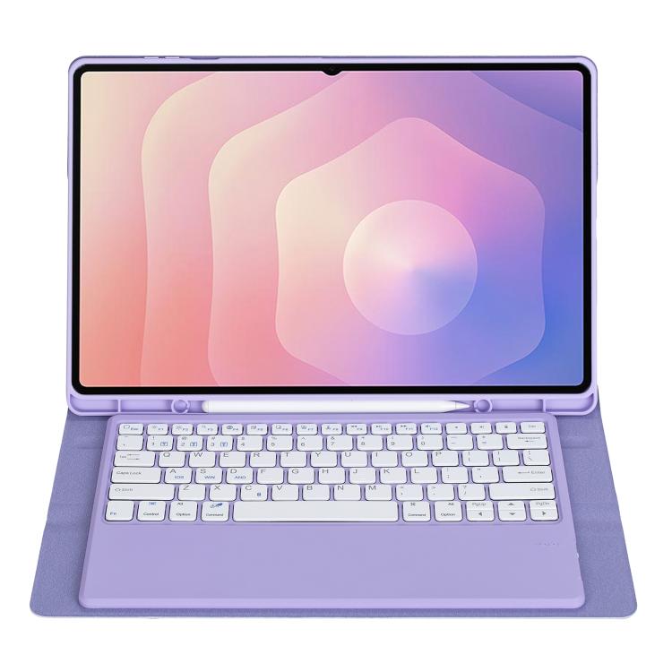 For Samsung Galaxy Tab S11 Ultra Candy Color TPU Bluetooth Keyboard Leather Tablet Case with Pen Holder