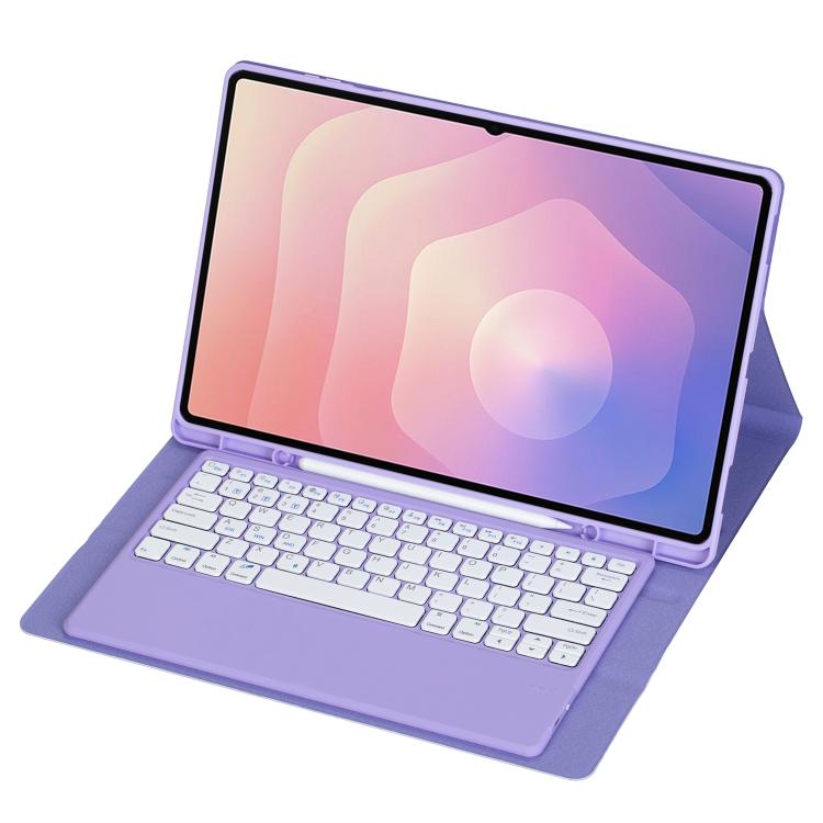 For Samsung Galaxy Tab S11 Ultra Candy Color TPU Bluetooth Keyboard Leather Tablet Case with Pen Holder
