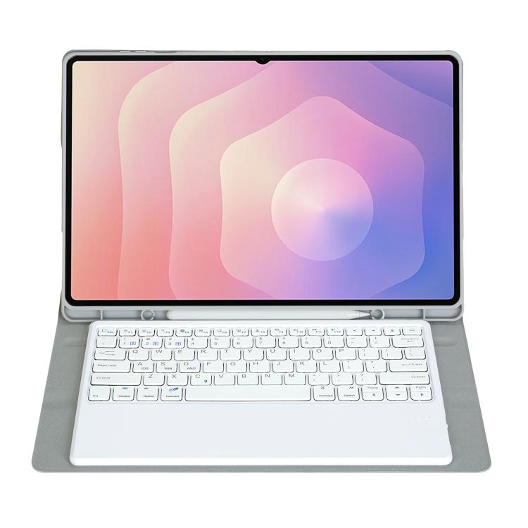 For Samsung Galaxy Tab S11 Ultra Candy Color TPU Bluetooth Keyboard Leather Tablet Case with Pen Holder