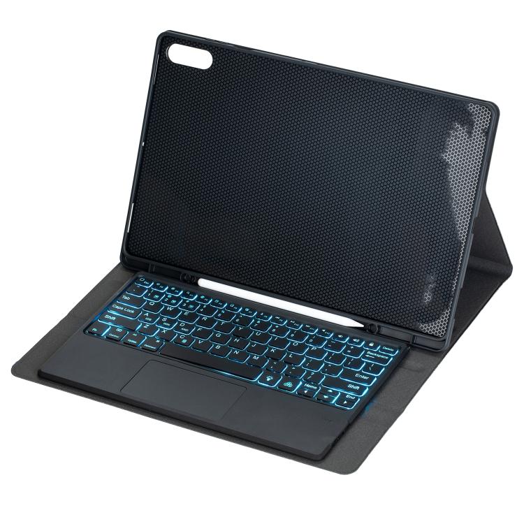 For Samsung Galaxy Tab S11 Ultra Candy Color Touch Backlight Bluetooth Keyboard Leather Tablet Case with Pen Holder