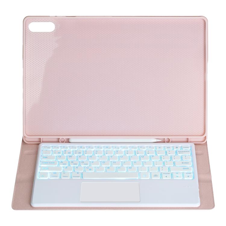 For Samsung Galaxy Tab S11 Ultra Candy Color Touch Backlight Bluetooth Keyboard Leather Tablet Case with Pen Holder