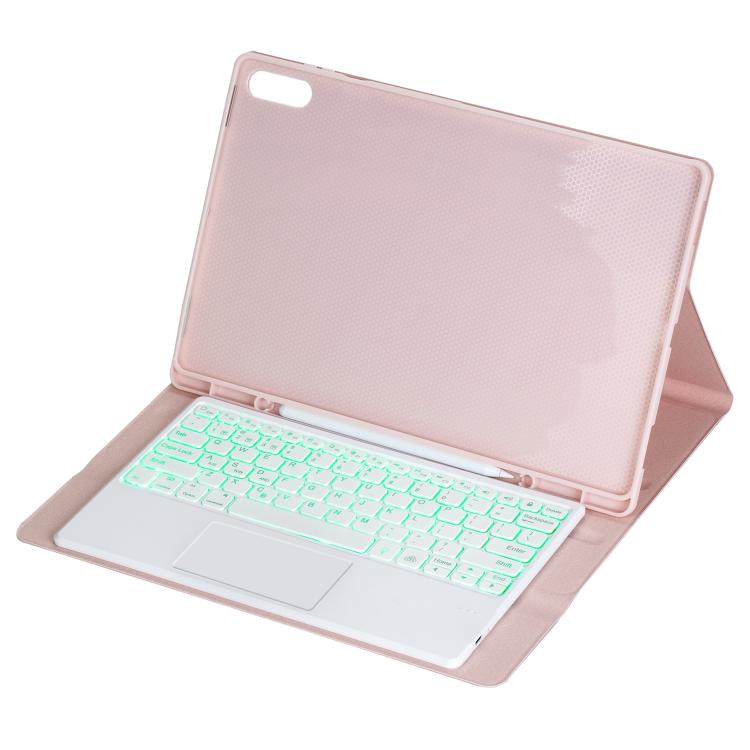 For Samsung Galaxy Tab S11 Ultra Candy Color Touch Backlight Bluetooth Keyboard Leather Tablet Case with Pen Holder