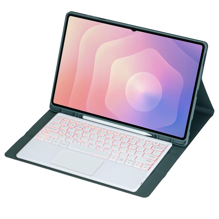 For Samsung Galaxy Tab S11 Ultra Candy Color Touch Backlight Bluetooth Keyboard Leather Tablet Case with Pen Holder