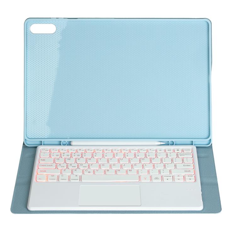 For Samsung Galaxy Tab S11 Ultra Candy Color Touch Backlight Bluetooth Keyboard Leather Tablet Case with Pen Holder