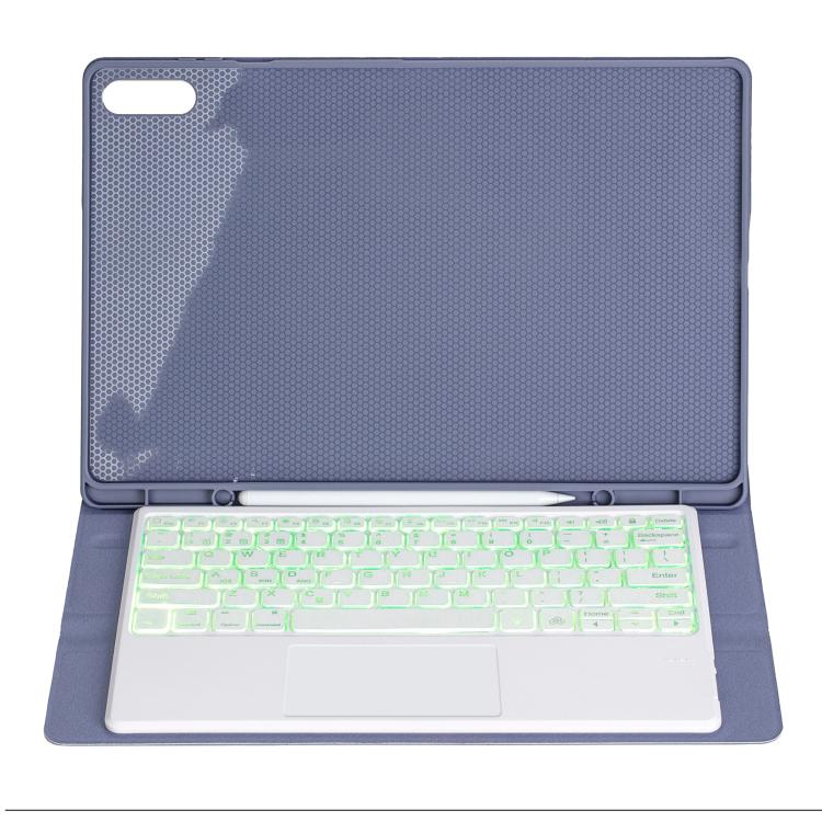 For Samsung Galaxy Tab S11 Ultra Candy Color Touch Backlight Bluetooth Keyboard Leather Tablet Case with Pen Holder