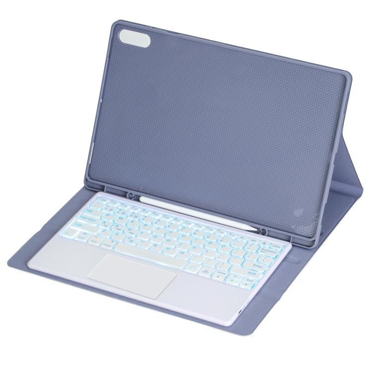 For Samsung Galaxy Tab S11 Ultra Candy Color Touch Backlight Bluetooth Keyboard Leather Tablet Case with Pen Holder