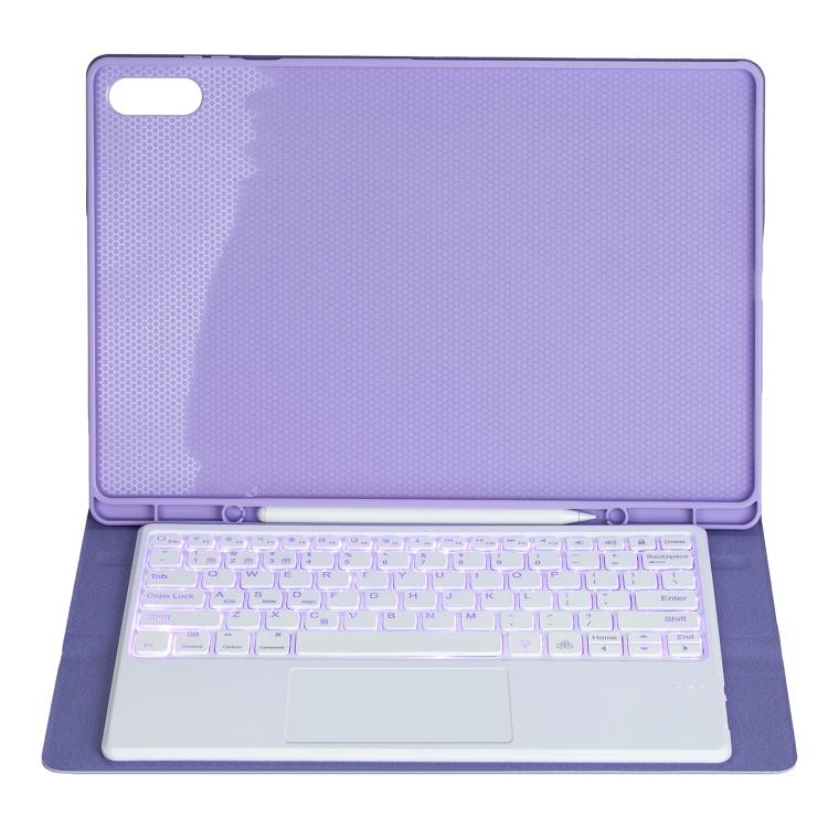 For Samsung Galaxy Tab S11 Ultra Candy Color Touch Backlight Bluetooth Keyboard Leather Tablet Case with Pen Holder