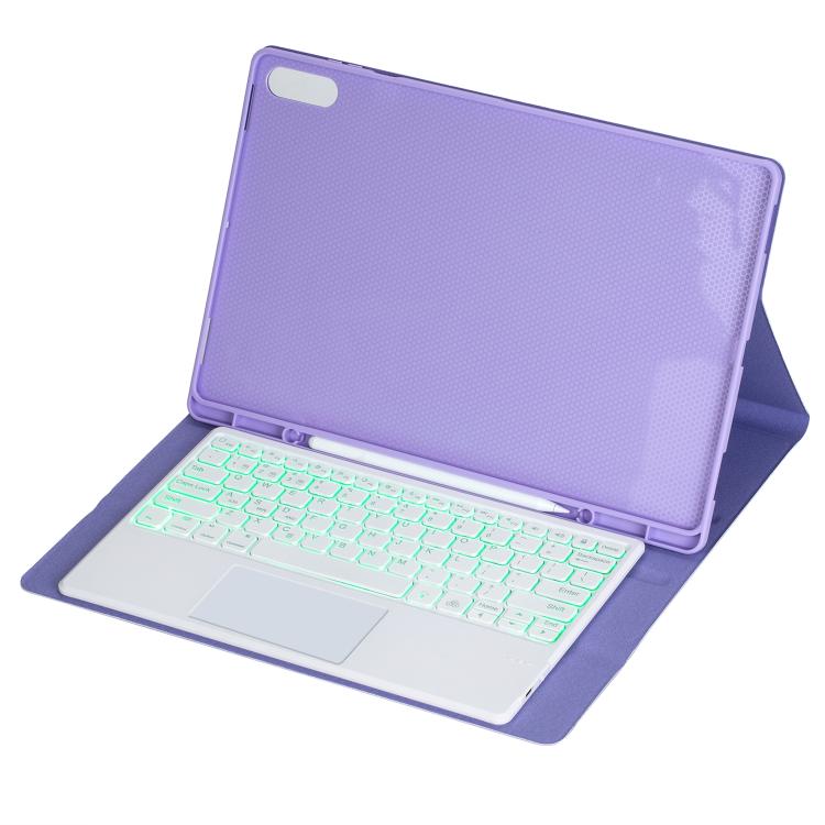 For Samsung Galaxy Tab S11 Ultra Candy Color Touch Backlight Bluetooth Keyboard Leather Tablet Case with Pen Holder