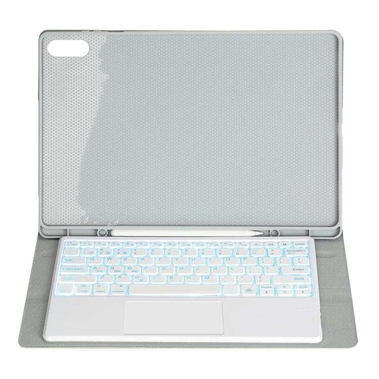For Samsung Galaxy Tab S11 Ultra Candy Color Touch Backlight Bluetooth Keyboard Leather Tablet Case with Pen Holder