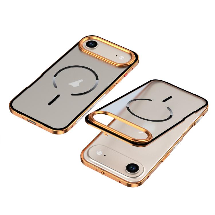 For iPhone Air Single-sided Snap Buckle Metal Frame Frosted MagSafe Phone Case