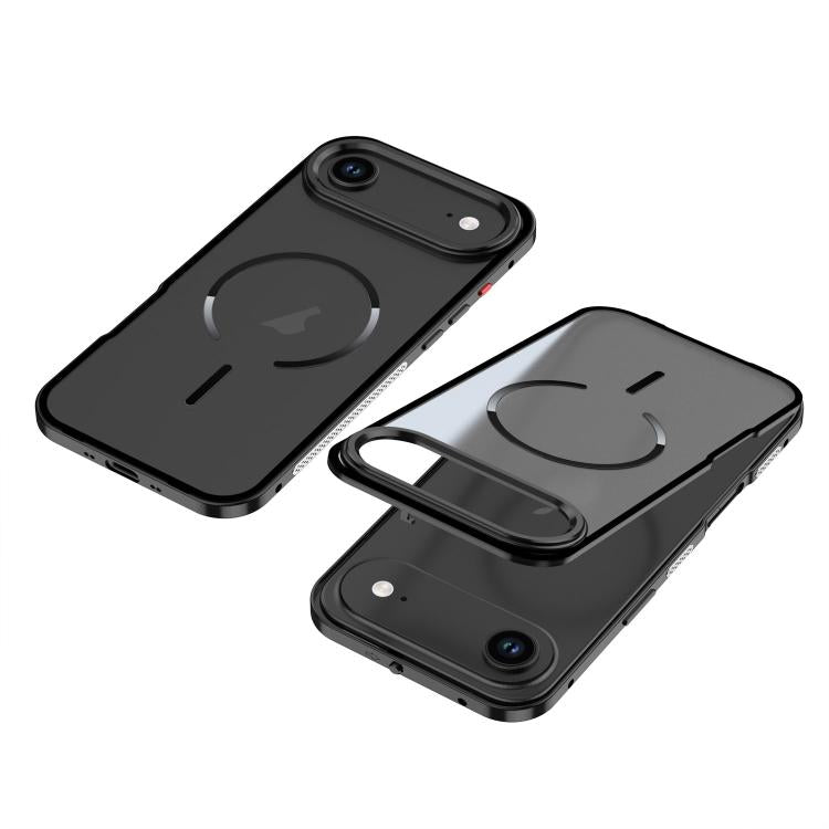 For iPhone Air Single-sided Snap Buckle Metal Frame Frosted MagSafe Phone Case