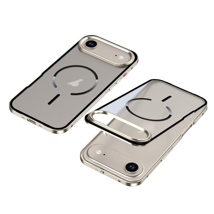For iPhone Air Single-sided Snap Buckle Metal Frame Frosted MagSafe Phone Case