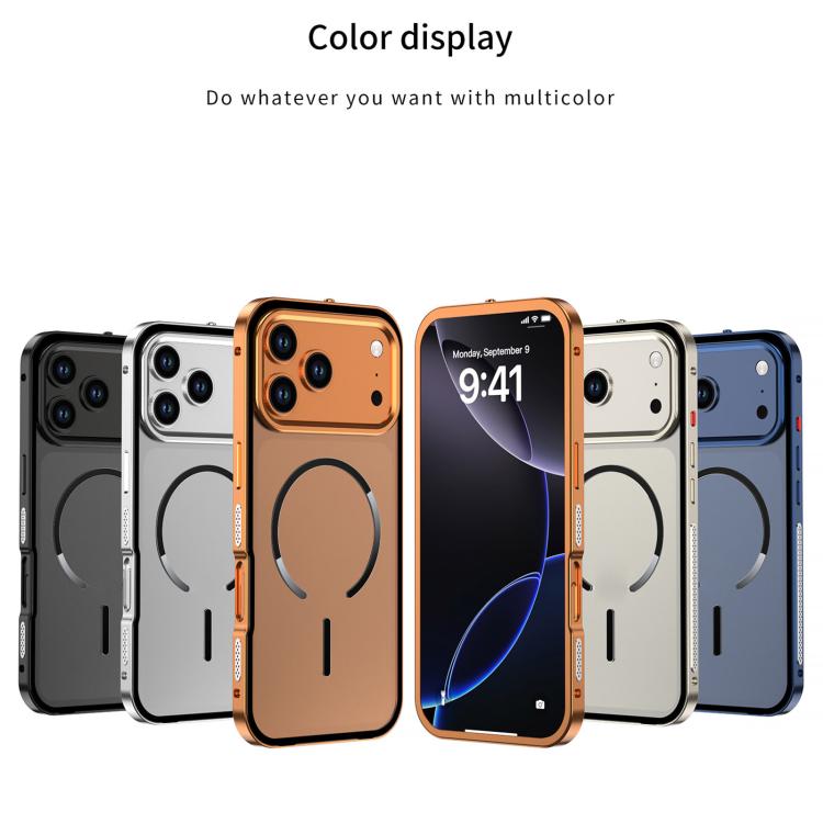 For iPhone Air Single-sided Snap Buckle Metal Frame Frosted MagSafe Phone Case