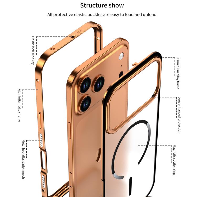 For iPhone Air Single-sided Snap Buckle Metal Frame Frosted MagSafe Phone Case