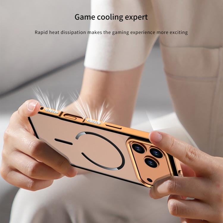 For iPhone 17 Pro Single-sided Snap Buckle Metal Frame Frosted MagSafe Phone Case