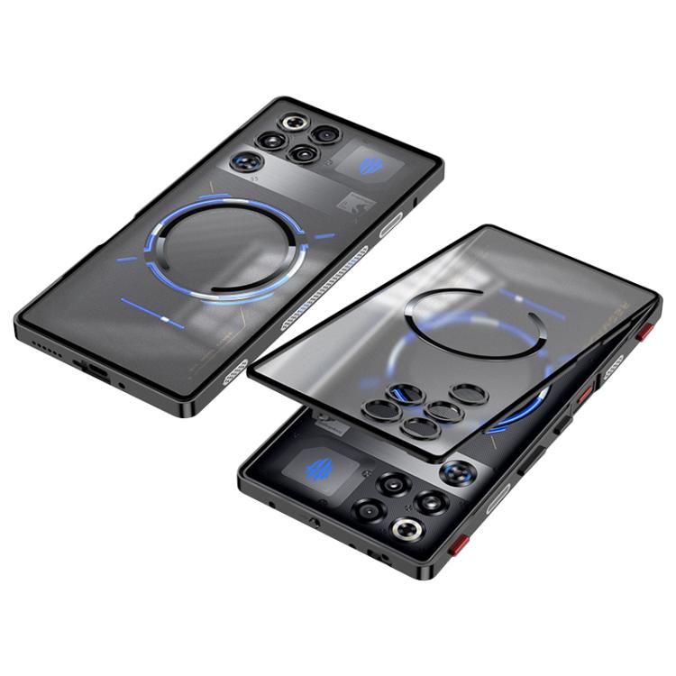 For ZTE nubia RedMagic 11 Pro / 11 Pro+ Single-sided Snap Buckle Metal Frame Frosted MagSafe Phone Case