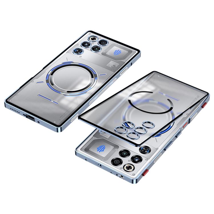 For ZTE nubia RedMagic 11 Pro / 11 Pro+ Single-sided Snap Buckle Metal Frame Frosted MagSafe Phone Case