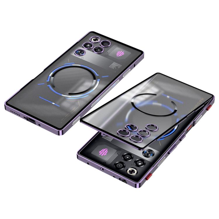 For ZTE nubia RedMagic 11 Pro / 11 Pro+ Single-sided Snap Buckle Metal Frame Frosted MagSafe Phone Case