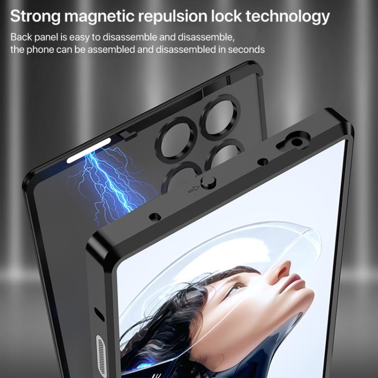 For ZTE nubia RedMagic 11 Pro / 11 Pro+ Single-sided Snap Buckle Metal Frame Frosted MagSafe Phone Case
