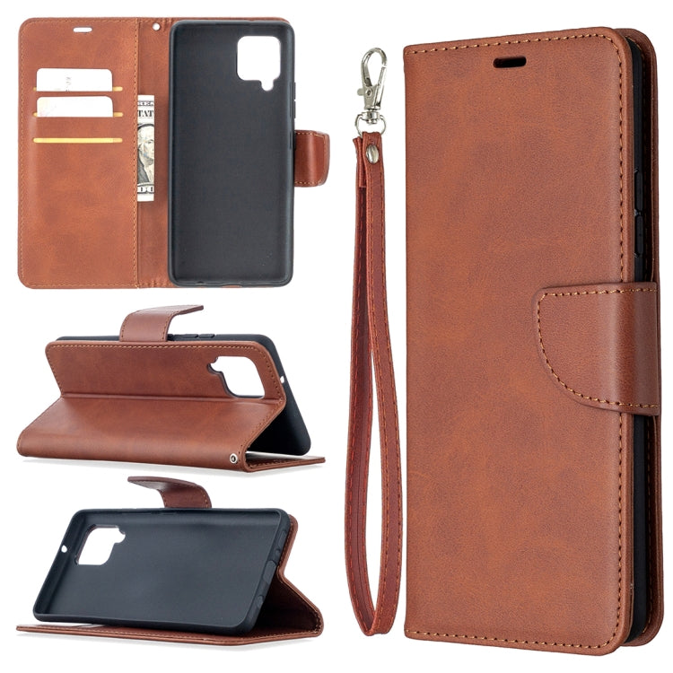 For Samsung Galaxy A42 5G Retro Lambskin Texture Pure Color Horizontal Flip PU Leather Case with Holder & Card Slots & Wallet & Lanyard