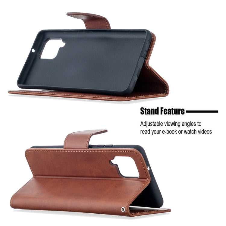 For Samsung Galaxy A42 5G Retro Lambskin Texture Pure Color Horizontal Flip PU Leather Case with Holder & Card Slots & Wallet & Lanyard