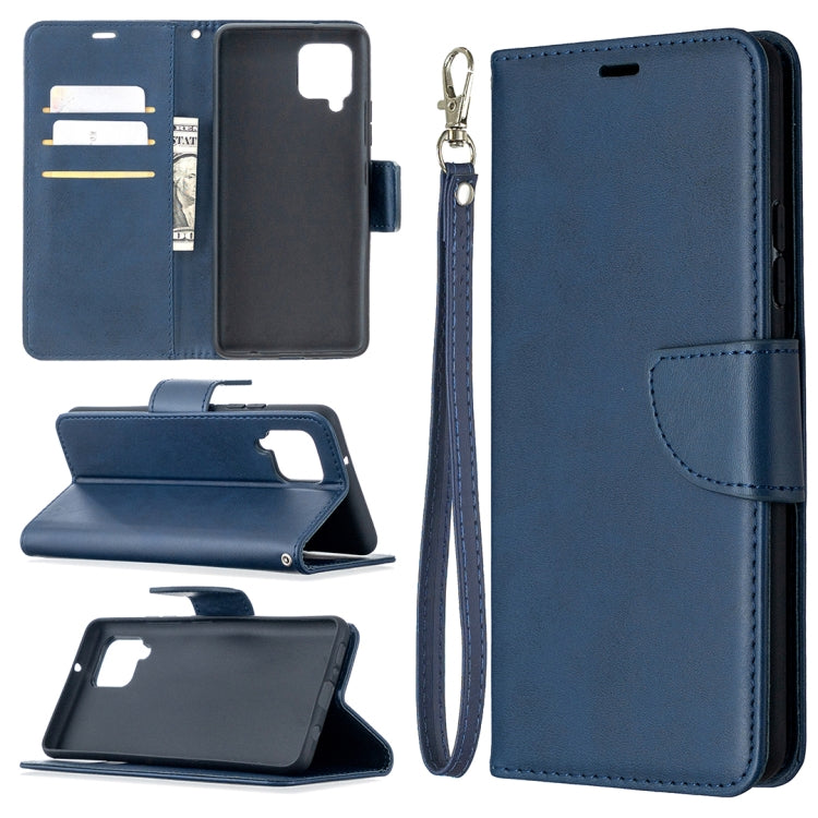 For Samsung Galaxy A42 5G Retro Lambskin Texture Pure Color Horizontal Flip PU Leather Case with Holder & Card Slots & Wallet & Lanyard