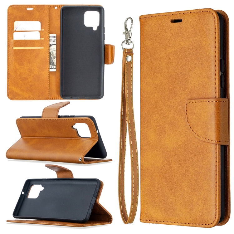 For Samsung Galaxy A42 5G Retro Lambskin Texture Pure Color Horizontal Flip PU Leather Case with Holder & Card Slots & Wallet & Lanyard