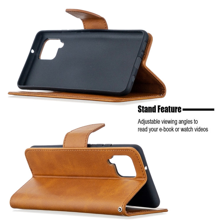 For Samsung Galaxy A42 5G Retro Lambskin Texture Pure Color Horizontal Flip PU Leather Case with Holder & Card Slots & Wallet & Lanyard