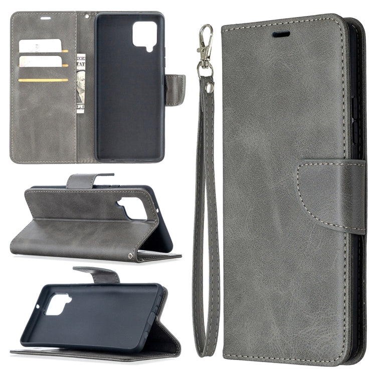 For Samsung Galaxy A42 5G Retro Lambskin Texture Pure Color Horizontal Flip PU Leather Case with Holder & Card Slots & Wallet & Lanyard