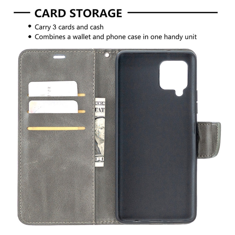 For Samsung Galaxy A42 5G Retro Lambskin Texture Pure Color Horizontal Flip PU Leather Case with Holder & Card Slots & Wallet & Lanyard