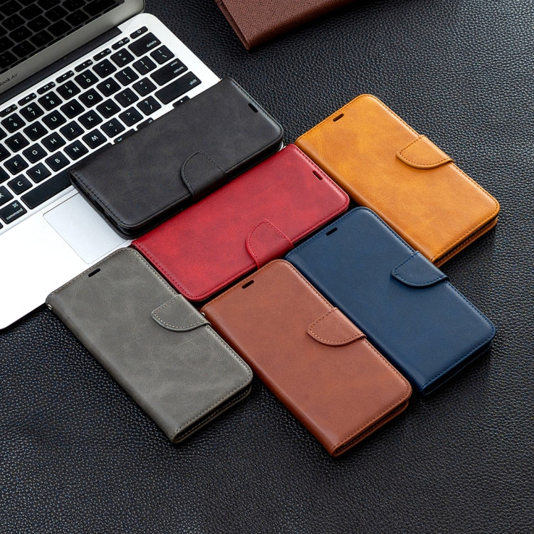 For Samsung Galaxy A42 5G Retro Lambskin Texture Pure Color Horizontal Flip PU Leather Case with Holder & Card Slots & Wallet & Lanyard