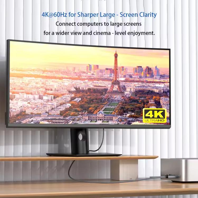 4K 60Hz HD HDMI to DP External Connection Video Adapter Cable, Length: 2m