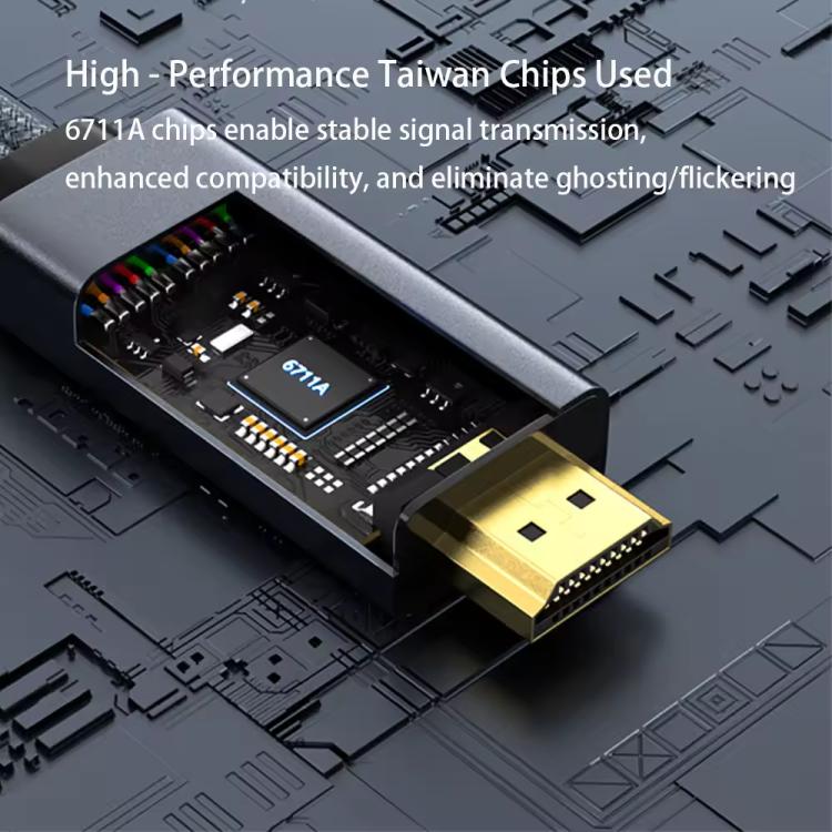 4K 60Hz HD HDMI to DP External Connection Video Adapter Cable, Length: 2m