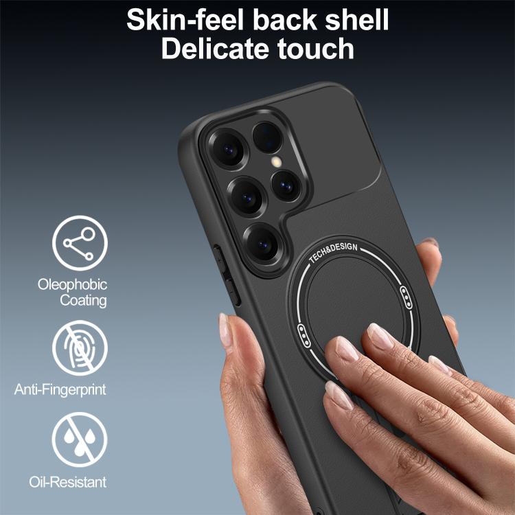 For Samsung Galaxy S25 Ultra 5G Skin Feel MagSafe Phone Case with Holder