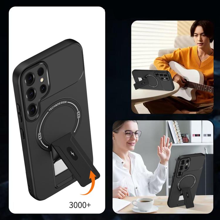 For Samsung Galaxy S25 Ultra 5G Skin Feel MagSafe Phone Case with Holder
