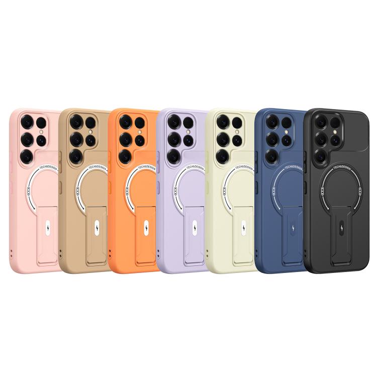 For Samsung Galaxy S25 Ultra 5G Skin Feel MagSafe Phone Case with Holder