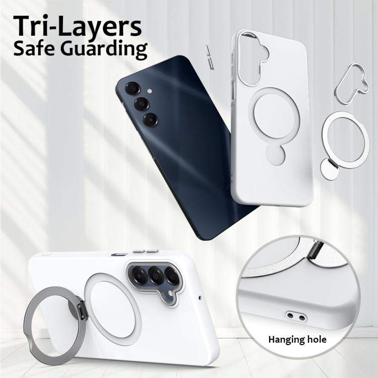 For Samsung Galaxy A16 4G / 5G Gen1.5 Pivot Ring Holder TPU Hybrid PC Phone Case