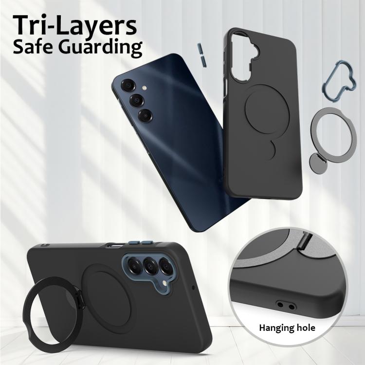 For Samsung Galaxy A16 4G / 5G Gen1.5 Pivot Ring Holder TPU Hybrid PC Phone Case