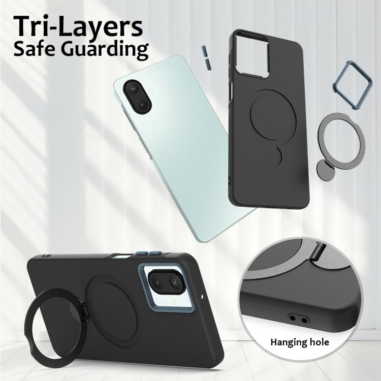 For Samsung Galaxy A07 / M17e / F07e Gen1.5 Pivot Ring Holder TPU Hybrid PC Phone Case