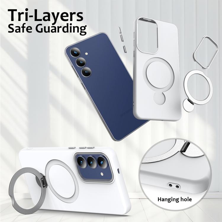 For Galaxy A27 5G Gen1.5 Pivot Ring Holder TPU Hybrid PC Phone Case
