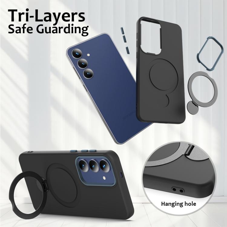 For Galaxy A27 5G Gen1.5 Pivot Ring Holder TPU Hybrid PC Phone Case