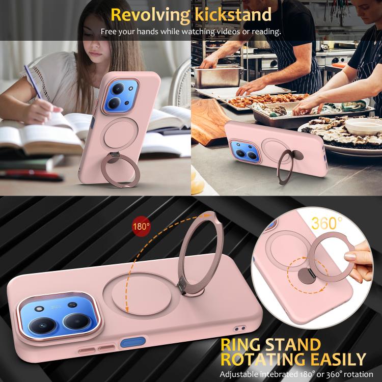 For Redmi 15C 5G / 4G EU 173mm Gen1.5 Pivot Ring Holder TPU Hybrid PC Phone Case